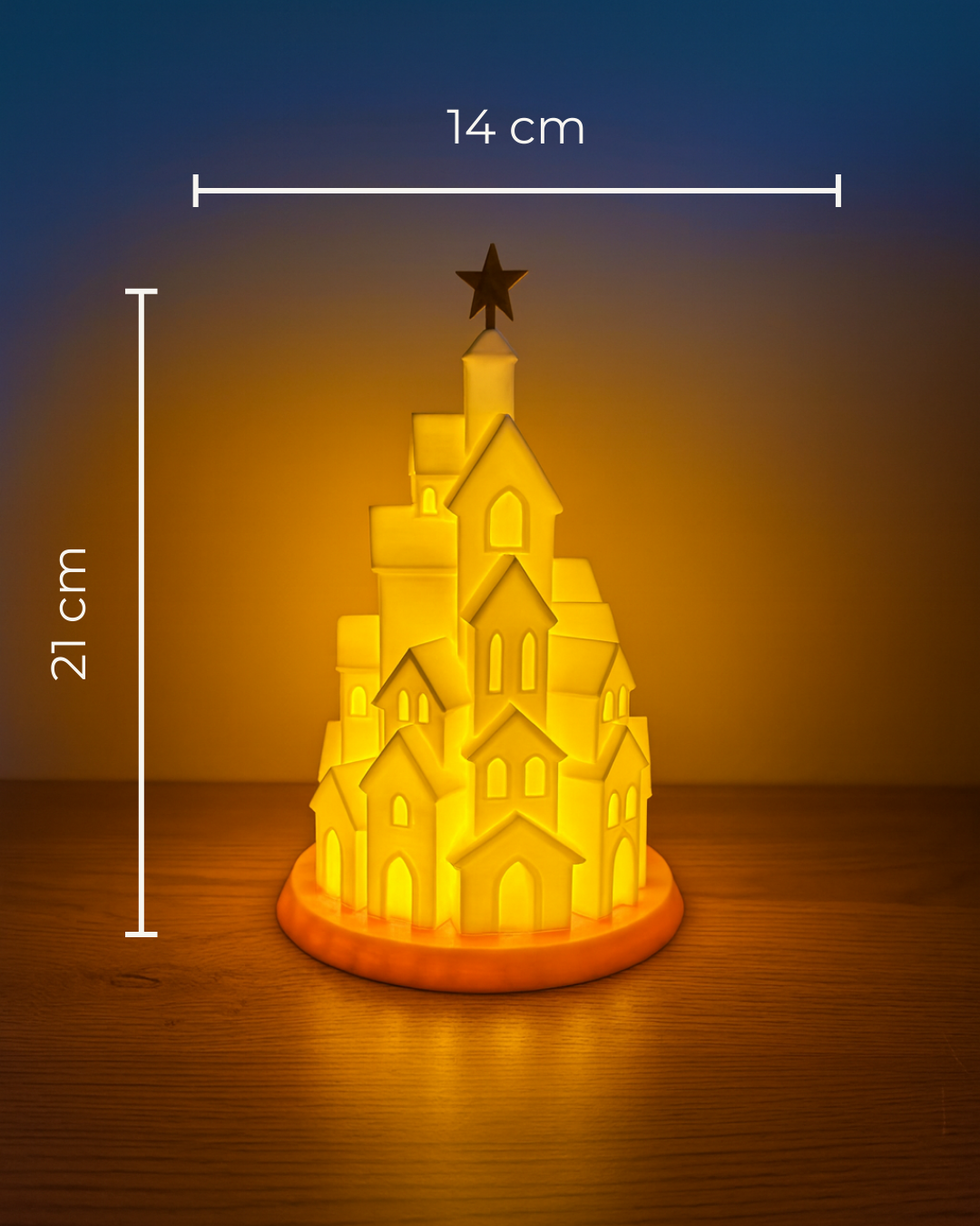 Pilli Tealight Beyaz Yılbaşı Evleri Lamba