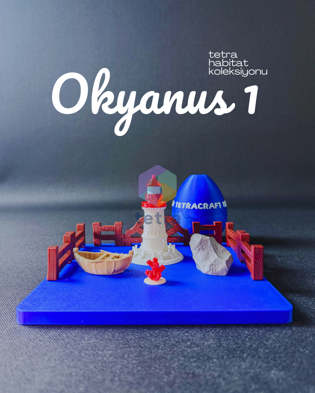 Okyanus 1 Habitat (Mini Hayvan Dekoratif Figür Koleksiyon) Seti
