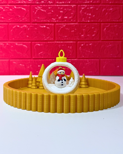 Tepsili Kar Küresi Yılbaşı Ağacı Süsü Set