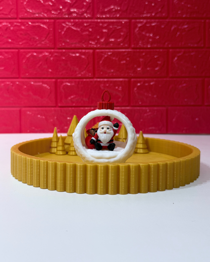 Tepsili Kar Küresi Yılbaşı Ağacı Süsü Set