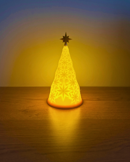 Pilli Tealight Beyaz Yılbaşı Ağacı Lamba