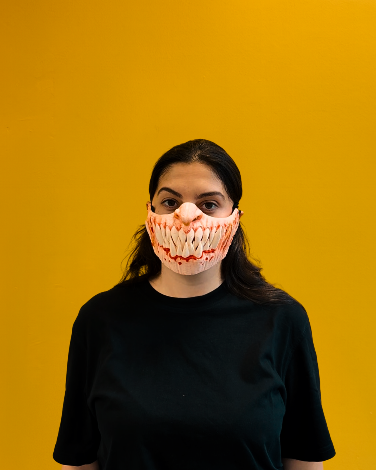 Dişli Yarım Yüz Kadın Cadılar Bayramı Maskesi