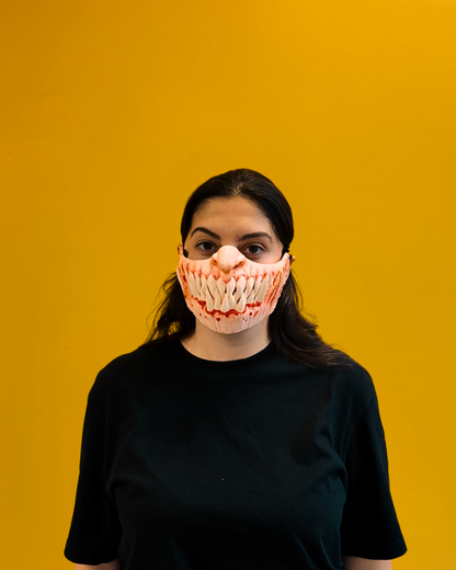 Dişli Yarım Yüz Kadın Cadılar Bayramı Maskesi