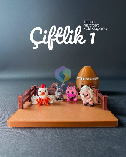 Çiftlik 1 Habitat (Mini Hayvan Dekoratif Figür Koleksiyon) Seti