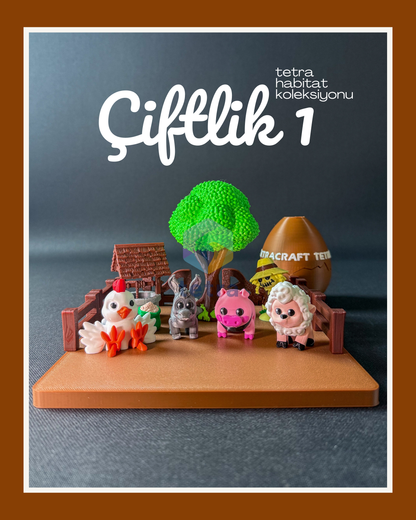 Çiftlik 1 Habitat (Mini Hayvan Dekoratif Figür Koleksiyon) Seti