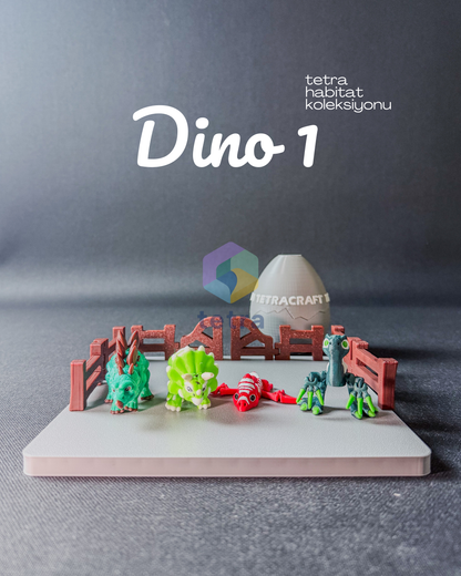 Dino 1 (Habitat Mini Hayvan Dekoratif Figür Koleksiyon) Seti
