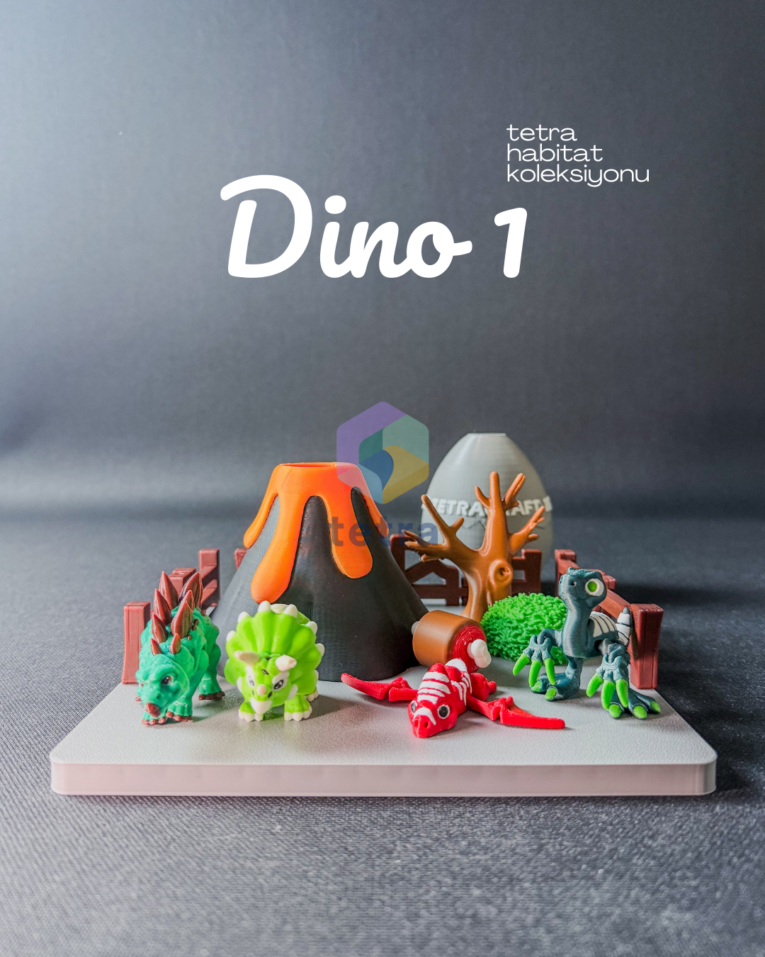 Dino 1 (Habitat Mini Hayvan Dekoratif Figür Koleksiyon) Seti