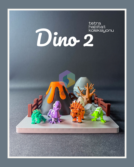 Dino 2 (Habitat Mini Hayvan Dekoratif Figür Koleksiyon) Seti