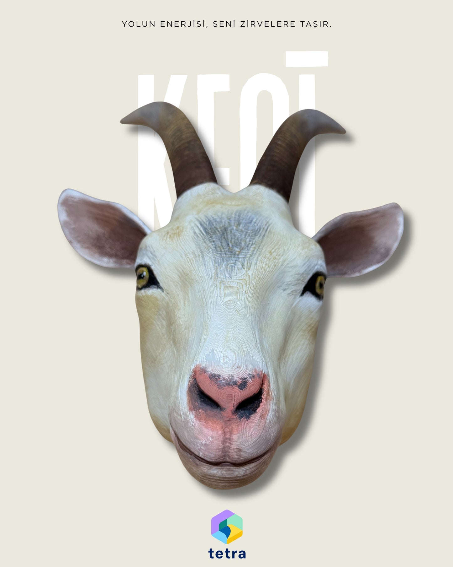 Beyaz Keçi Duvar Süsü