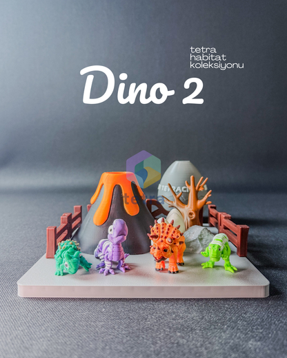 Dino 2 (Habitat Mini Hayvan Dekoratif Figür Koleksiyon) Seti