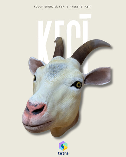 Beyaz Keçi Duvar Süsü