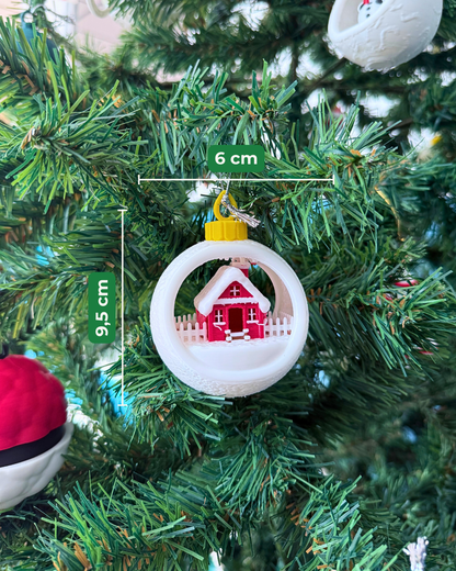 Tepsili Kar Küresi Yılbaşı Ağacı Süsü Set