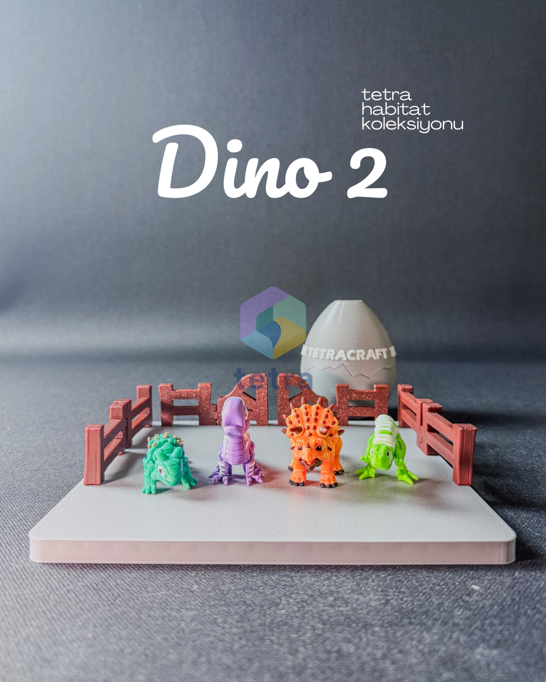 Dino 2 (Habitat Mini Hayvan Dekoratif Figür Koleksiyon) Seti