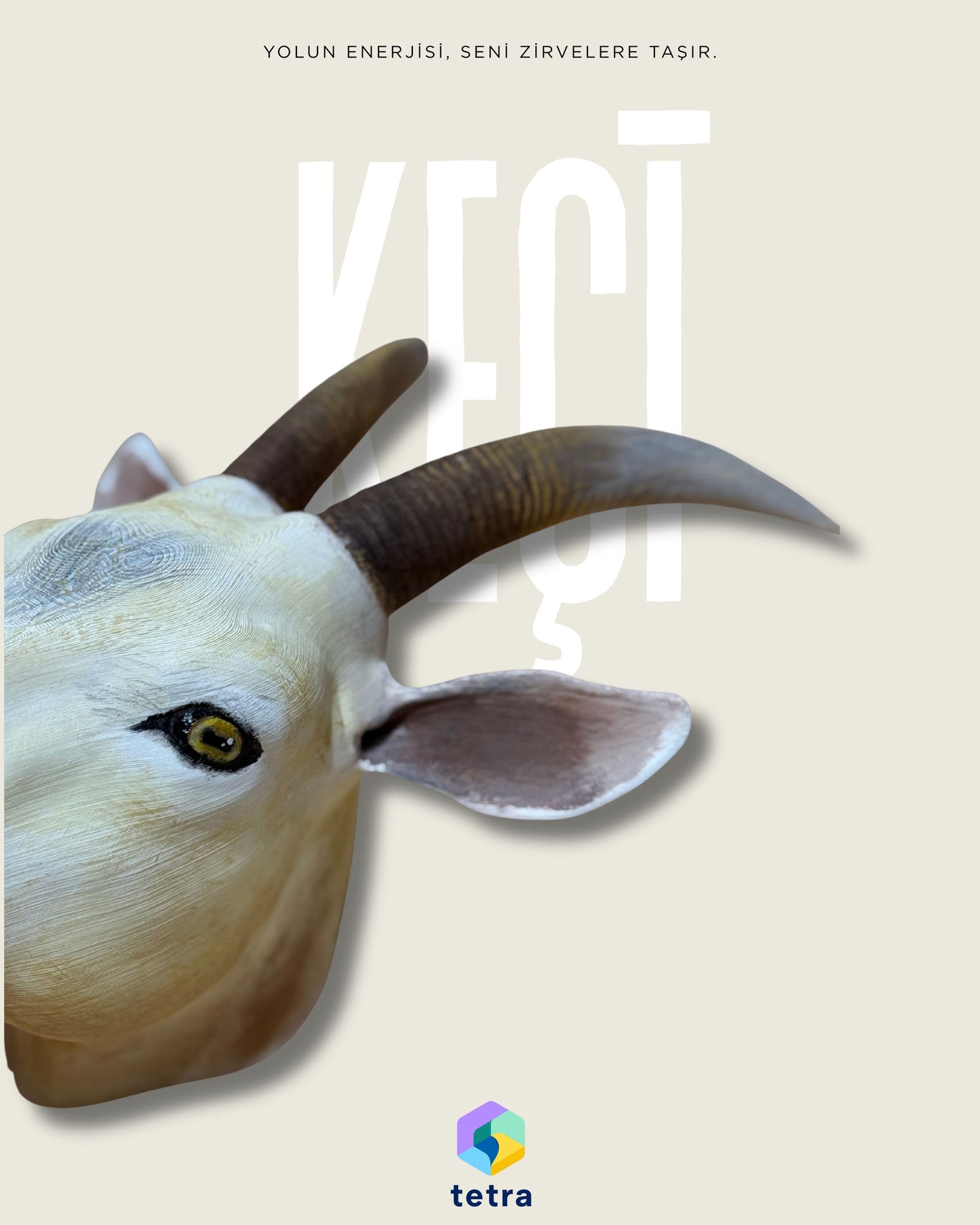 Beyaz Keçi Duvar Süsü