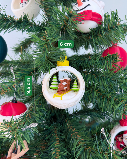 Tepsili Kar Küresi Yılbaşı Ağacı Süsü Set