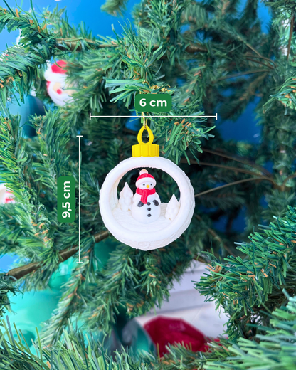 Tepsili Kar Küresi Yılbaşı Ağacı Süsü Set