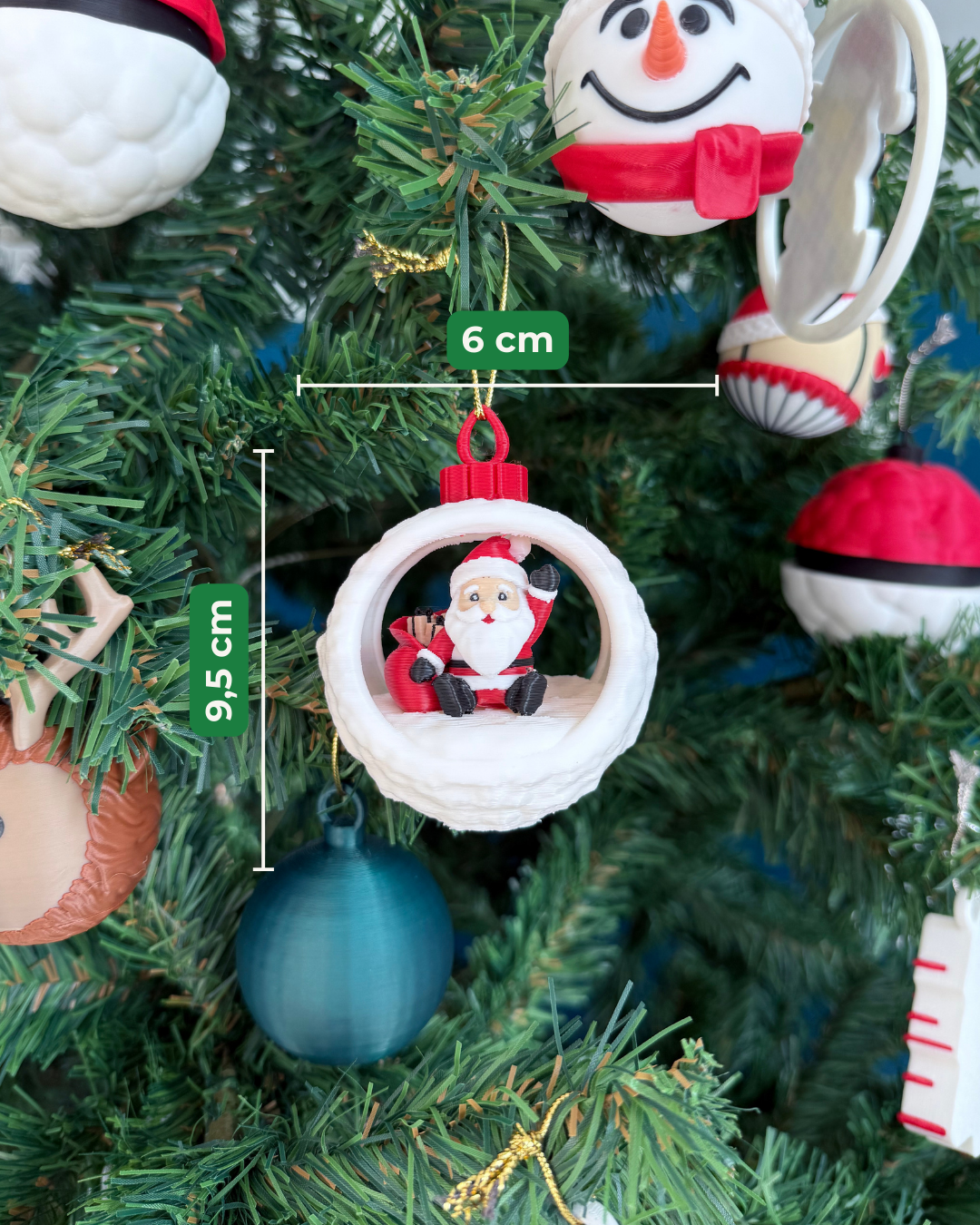 Tepsili Kar Küresi Yılbaşı Ağacı Süsü Set