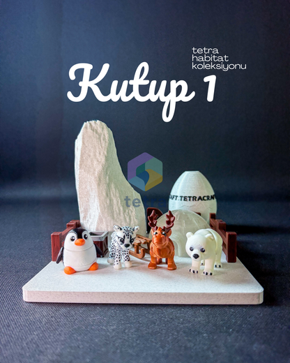 Kutup 1 (Habitat Mini Hayvan Dekoratif Figür Koleksiyon) Seti