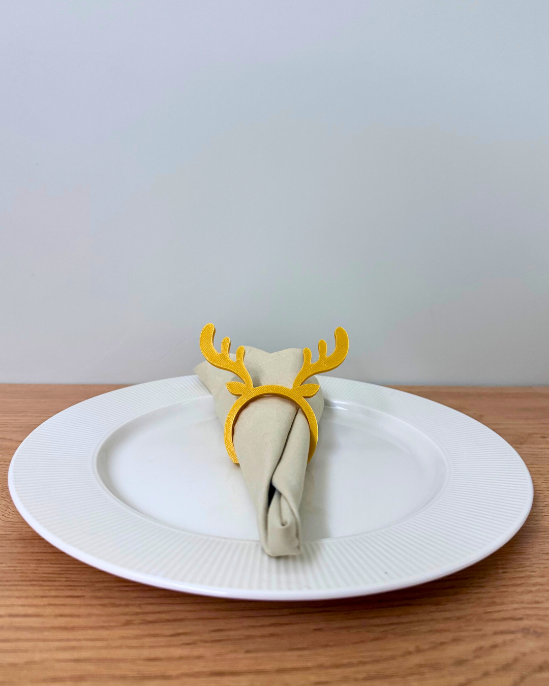 Geyikli Yılbaşı Peçete Süsü Sarı 6'lı Set