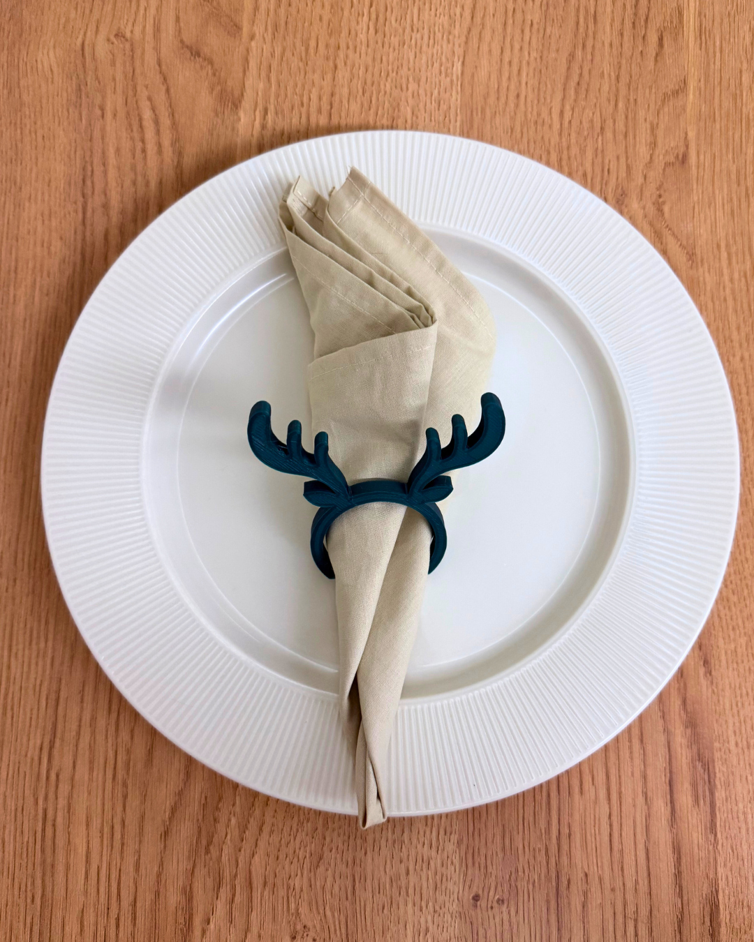 Geyikli Yılbaşı Peçete Süsü 6'lı Set