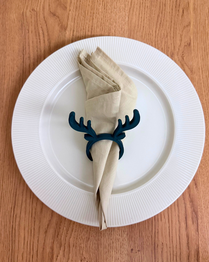 Geyikli Yılbaşı Peçete Süsü 6'lı Set