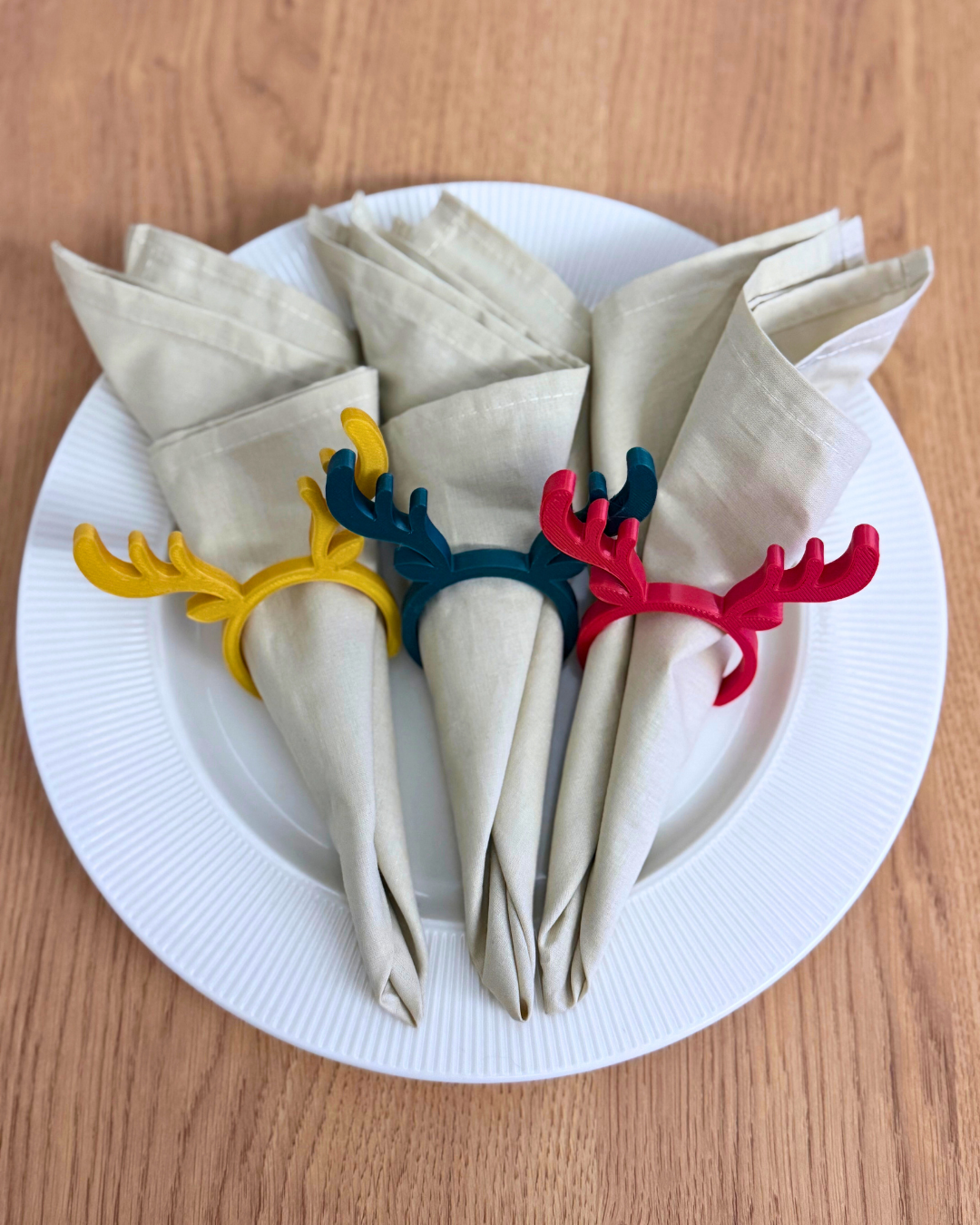 Geyikli Yılbaşı Peçete Süsü 6'lı Set