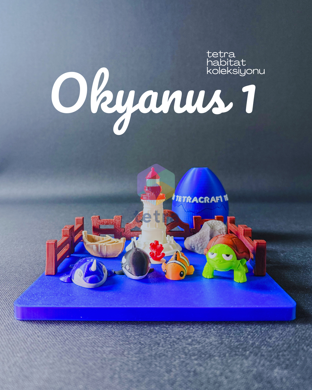 Okyanus 1 Habitat (Mini Hayvan Dekoratif Figür Koleksiyon) Seti