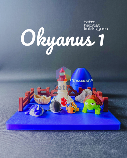 Okyanus 1 Habitat (Mini Hayvan Dekoratif Figür Koleksiyon) Seti