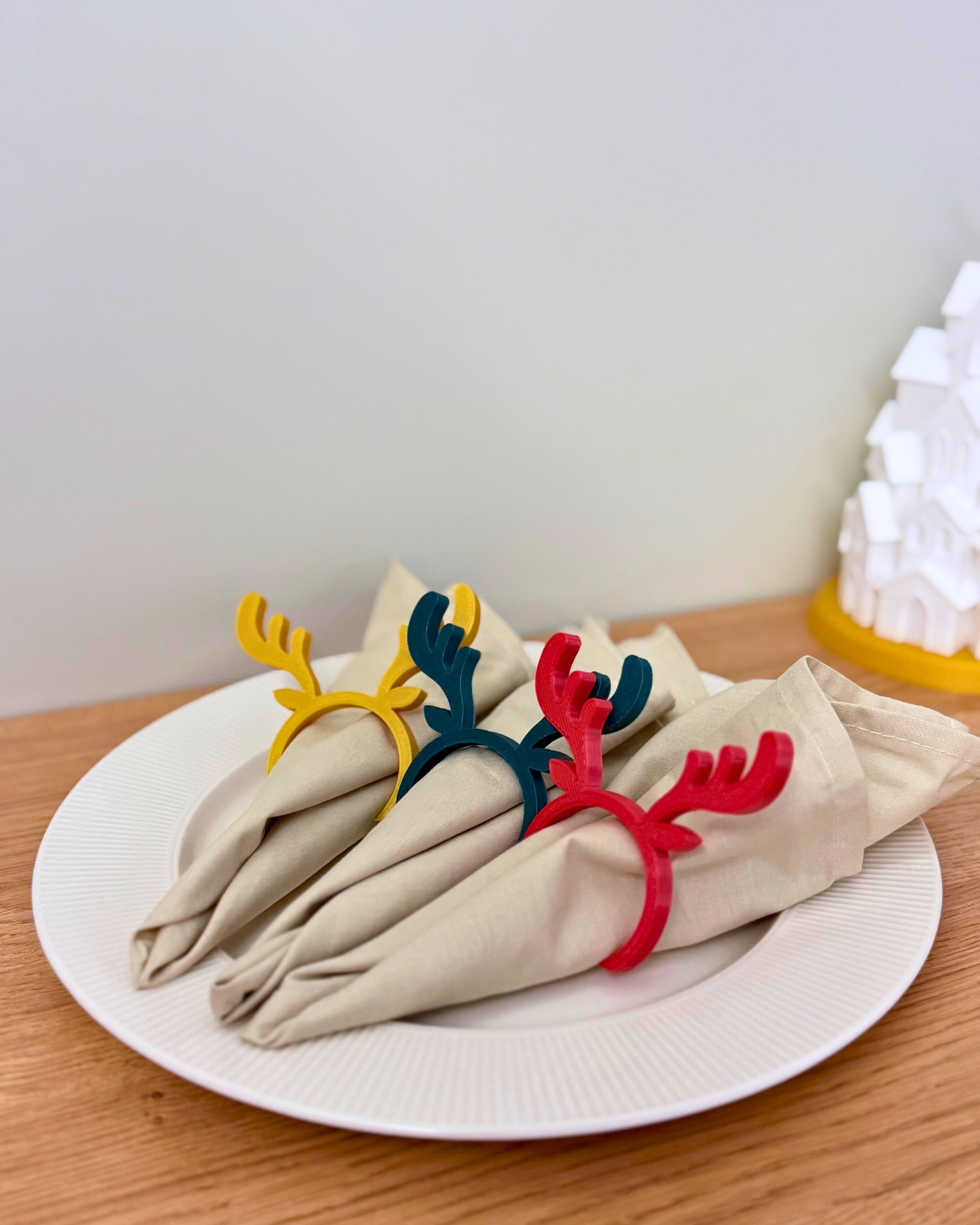 Geyikli Yılbaşı Peçete Süsü 6'lı Set