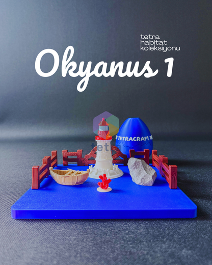 Okyanus 1 Habitat (Mini Hayvan Dekoratif Figür Koleksiyon) Seti