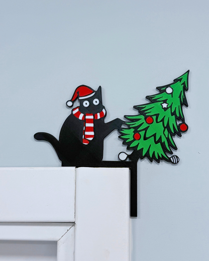 Kedili Yılbaşı Kapı Kenar Süsü