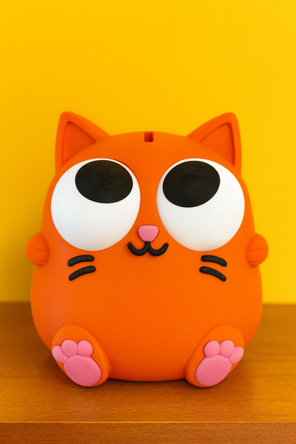 Tetra XL Kedi Kumbara – Sevimli Büyük Boy 3D Baskı Para Kumbarası