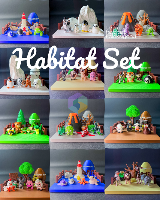 Tetra Habitat (Mini Hayvan Dekoratif Figür Koleksiyon) Seti