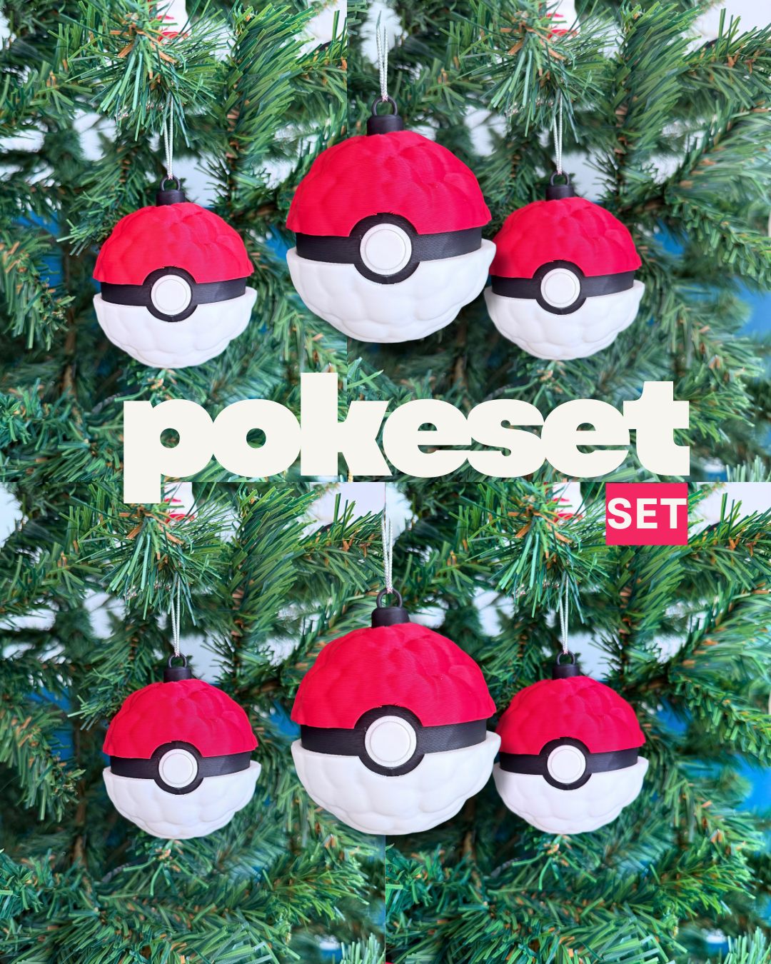 Pokeset 6'lı Yılbaşı Ağacı Süsü Set
