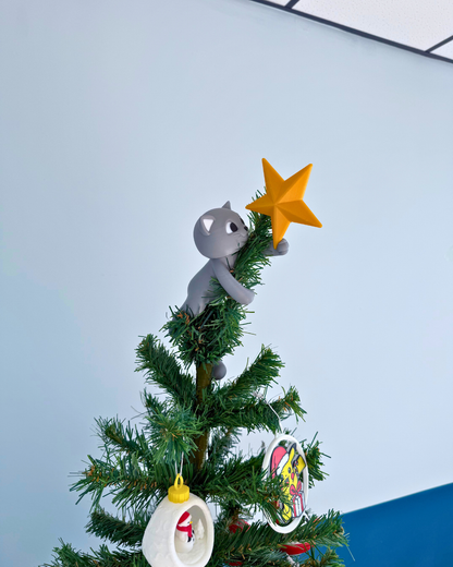 Yavru Kedi Yılbaşı Ağacı Dekoratif Yıldız